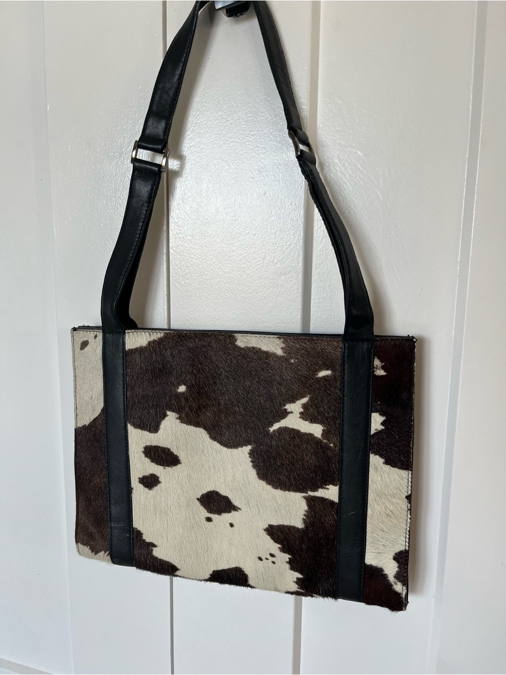 Cowhide purse w/ black straps